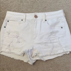 White denim shorts